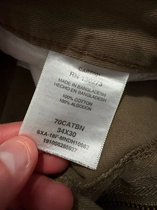 Wrangler Straight Fit Olive Khaki Tan Cargo Pants – Size 34 x 30 - Picture 4 of 5